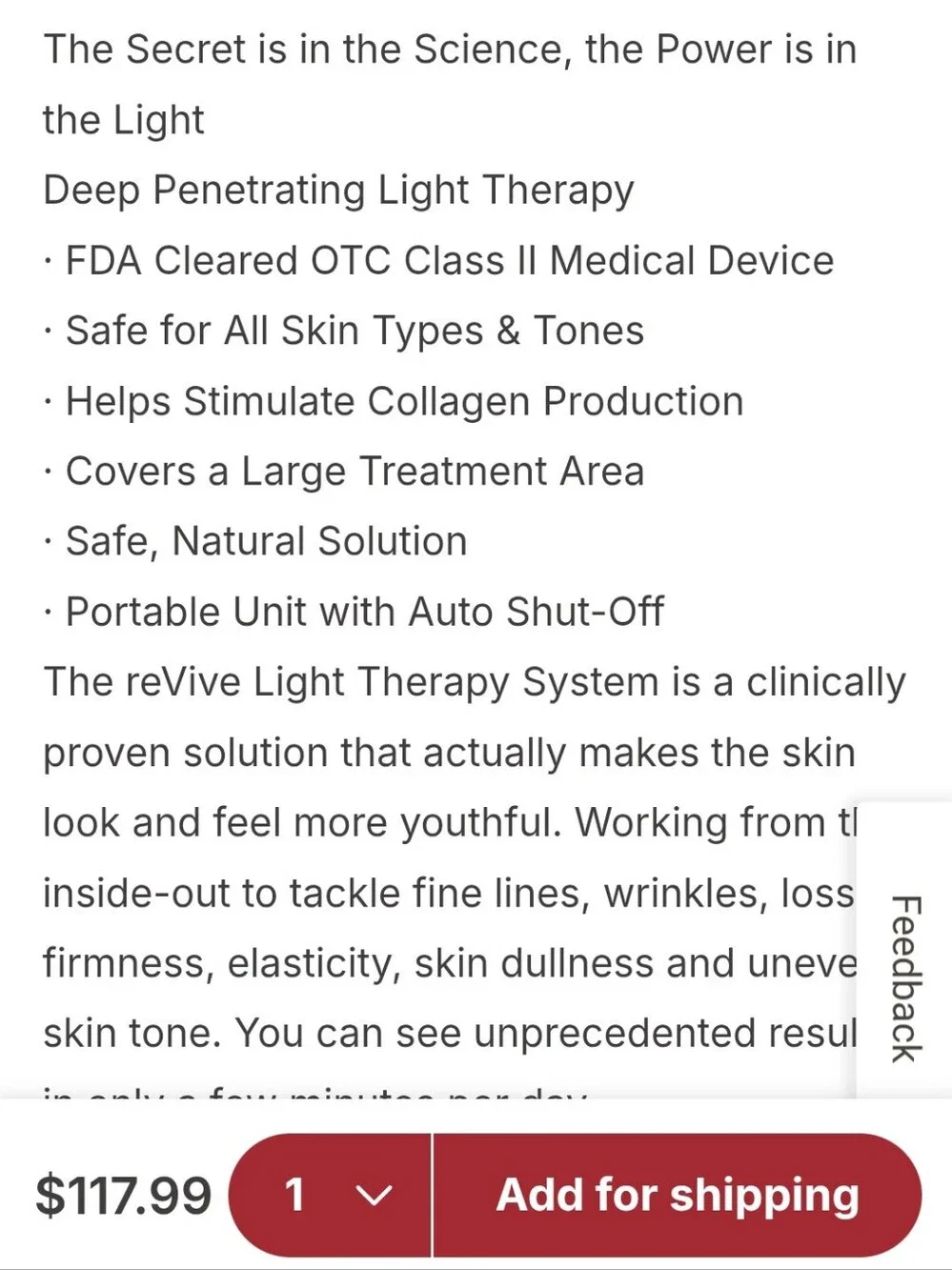 Handheld LED Red Light  Skin Therapy Wand
